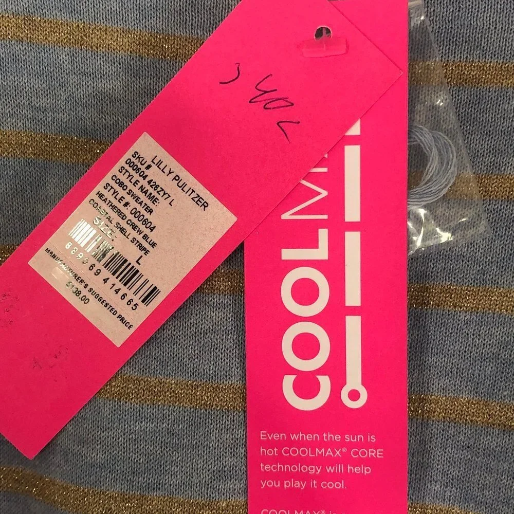 Lilly Pulitzer Heathered Blue Striped Cobo Sweater